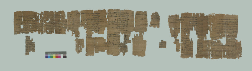 Journal of year 17 of Ramesses IX (P. Turin Cat. 2083/177–179 + 2983/181 + 2083/183 + 2082/172 + 2082/175 + 2082/177 + 2083/179 + 2073/145 + 2076/154-155 verso). Scan enhancement by Martina Landrino/Museo Egizio.